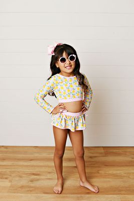 Pink/Yellow Lemon 2pc Swimsuit