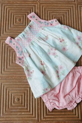 Baby Lauren Minty Stripe Romper