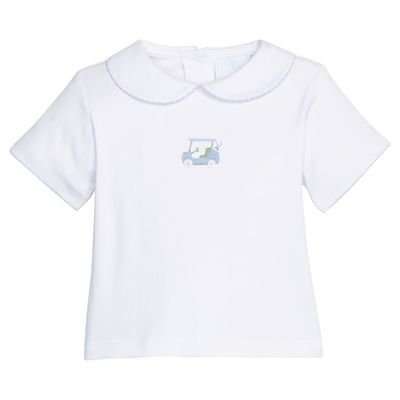 Blue Golf Cart Crochet Peter Pan Shirt
