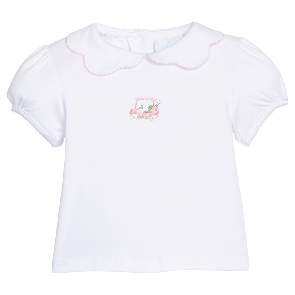 Pink Golf Cart Crochet Peter Pan Blouse