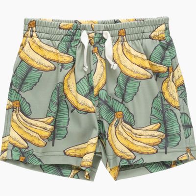 Green Banana Leaves Swim Trunk