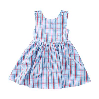 Red and Blue Plaid Crosscross Dress