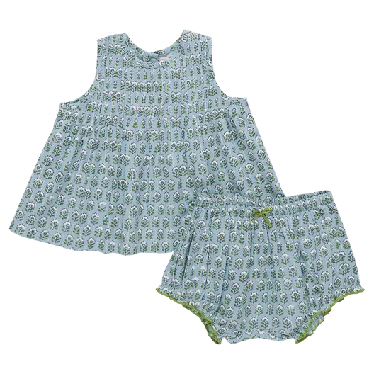 Blue Prairie Block Print Jaipur 2pc Set