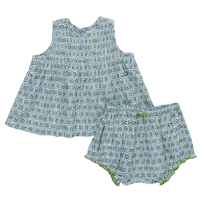 Blue Prairie Block Print Jaipur 2pc Set