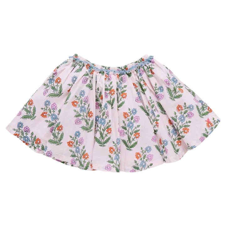 Pink Dewdrop Block Print Gianna Skirt