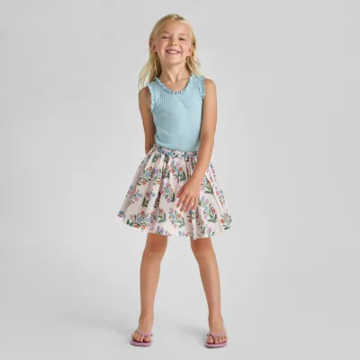 Pink Dewdrop Block Print Gianna Skirt