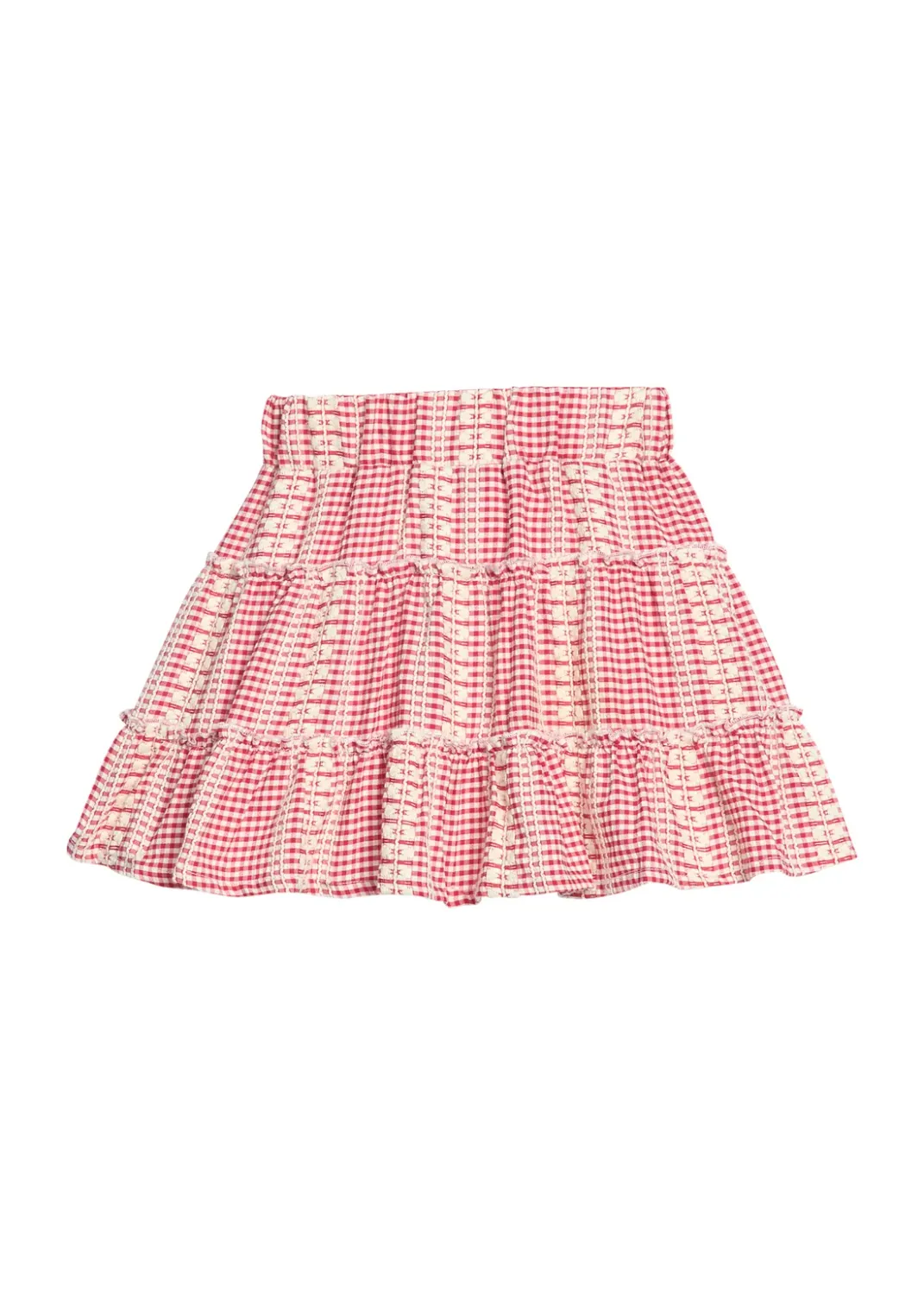 Geneva Gingham Crimson Natalie Skort