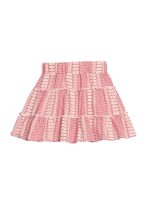 Geneva Gingham Crimson Natalie Skort