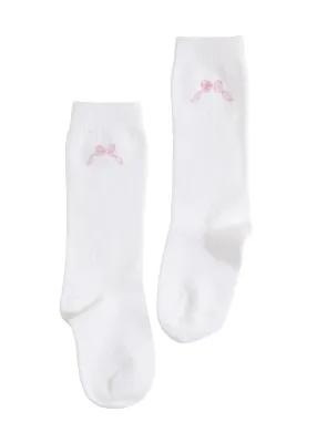 Pink Bow Knee High Socks