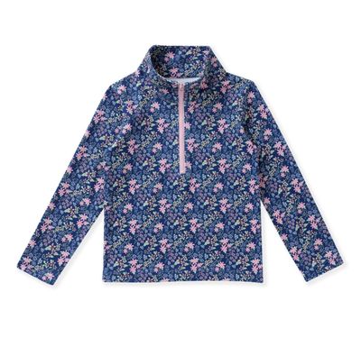 Navy Ditsy Floral Pullover Top