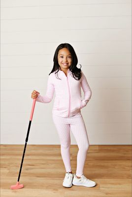 Pink Gingham Active Leggings