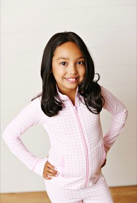 Pink Gingham Active Jacket