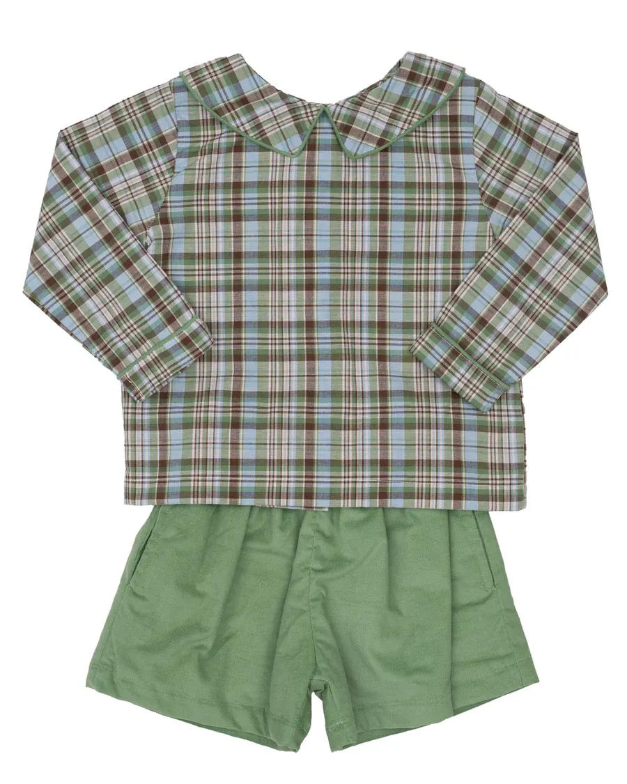 John Greenbriar Plaid Short Set