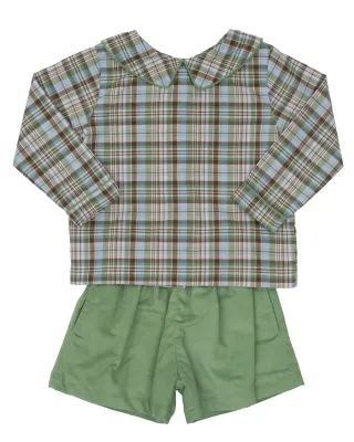 John Greenbriar Plaid Short Set