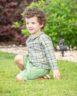 John Greenbriar Plaid Short Set