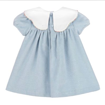 Blue Vintage Cords Scallop Dress