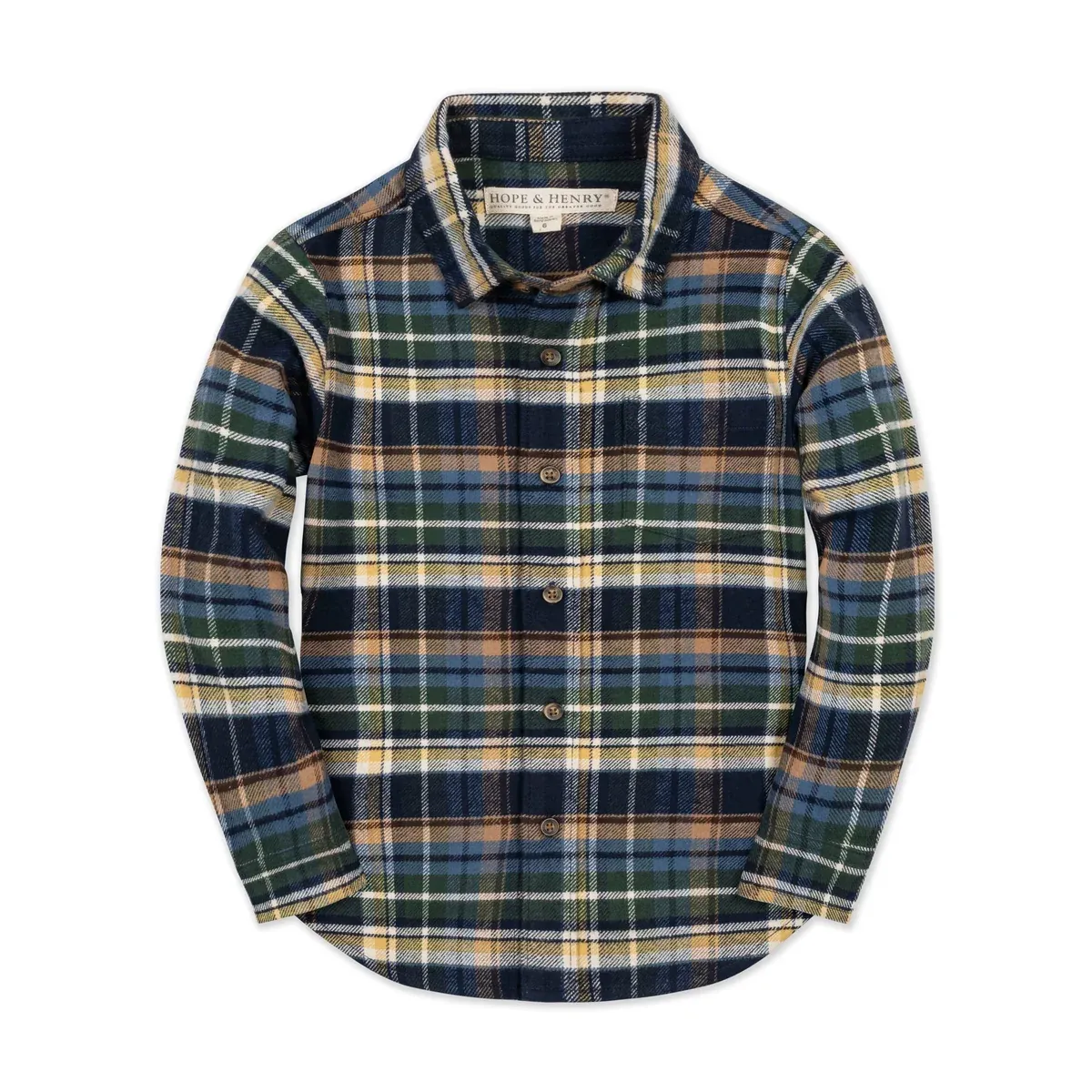 Navy Cottage Plaid Flannel Shirt
