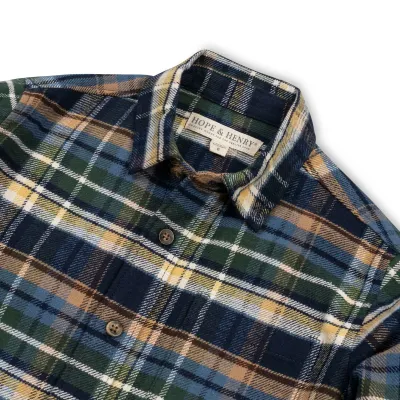 Navy Cottage Plaid Flannel Shirt