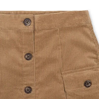 Medium Brown Corduroy Button Front Skirt
