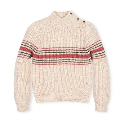 Ivory Multi Fleck Mock Neck Sweater