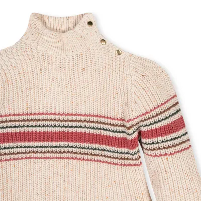 Ivory Multi Fleck Mock Neck Sweater
