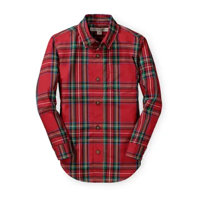 Red Holiday Tartan Stretch Poplin Shirt