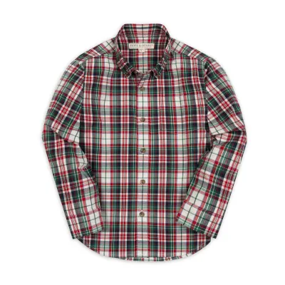 Multi Holiday Tartan Stretch Poplin Shirt