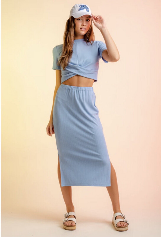 Baby Blue Skirt Set