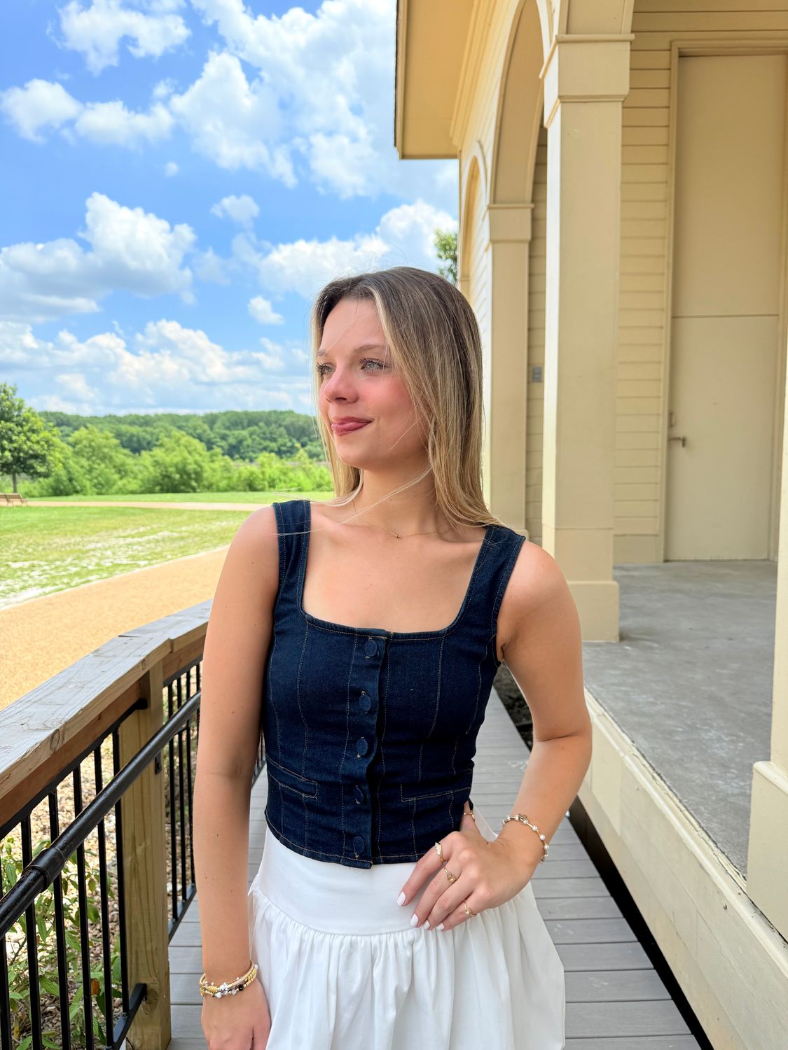 The Delmar Hall Denim Top