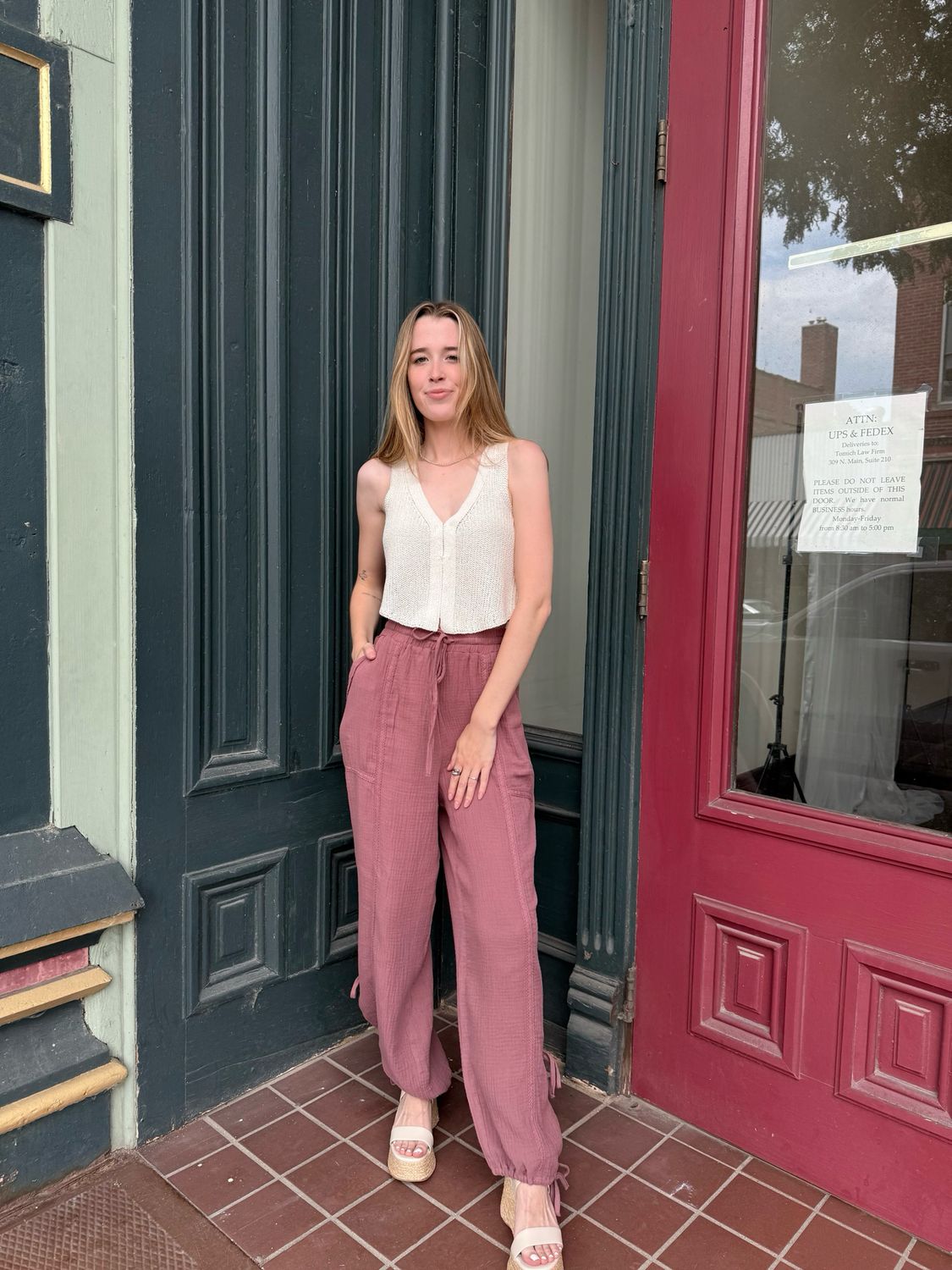 Blush Tie Pants