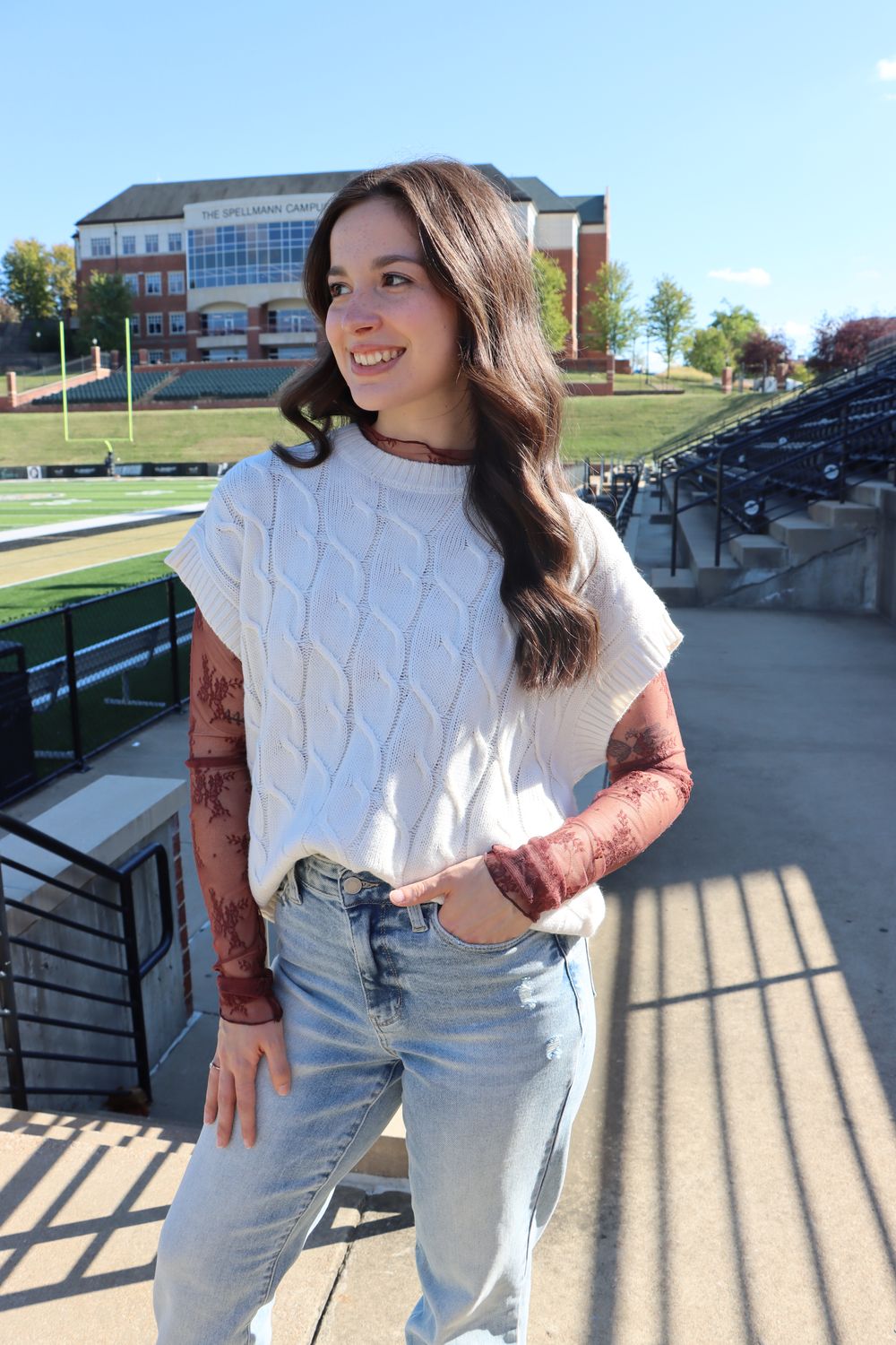 The Linebacker Lace Top