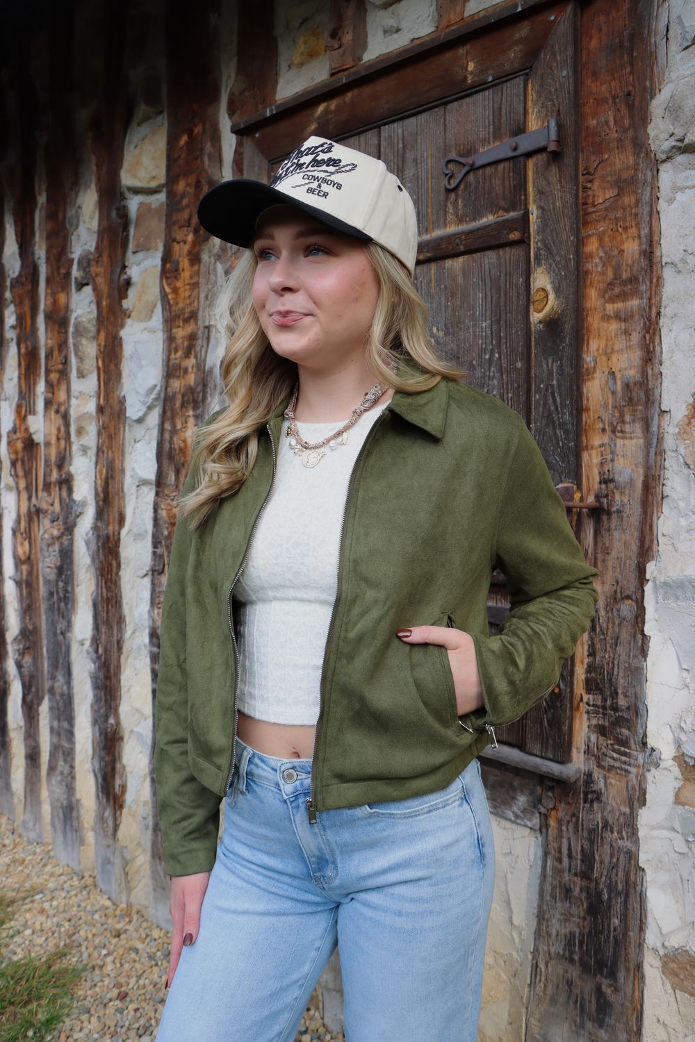 The Josie Suede Bomber Jacket