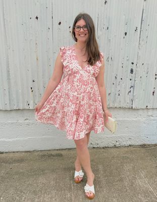 open lace back dress Sassy Shortcake Peony Perfection Dress