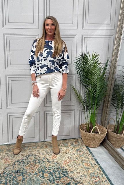 OH Cowprint navy