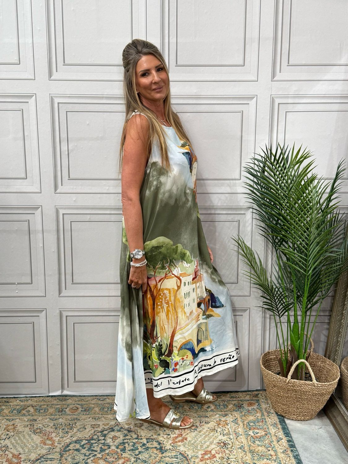 Cote ď Azur Khaki Maxi