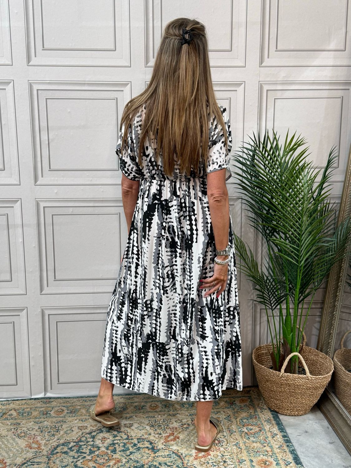Fraya Black/White camo Print