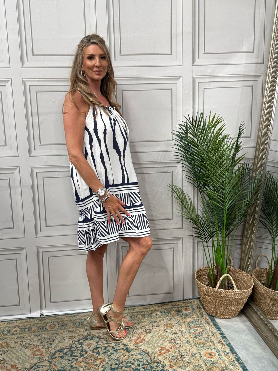 Sarah Jane Navy White