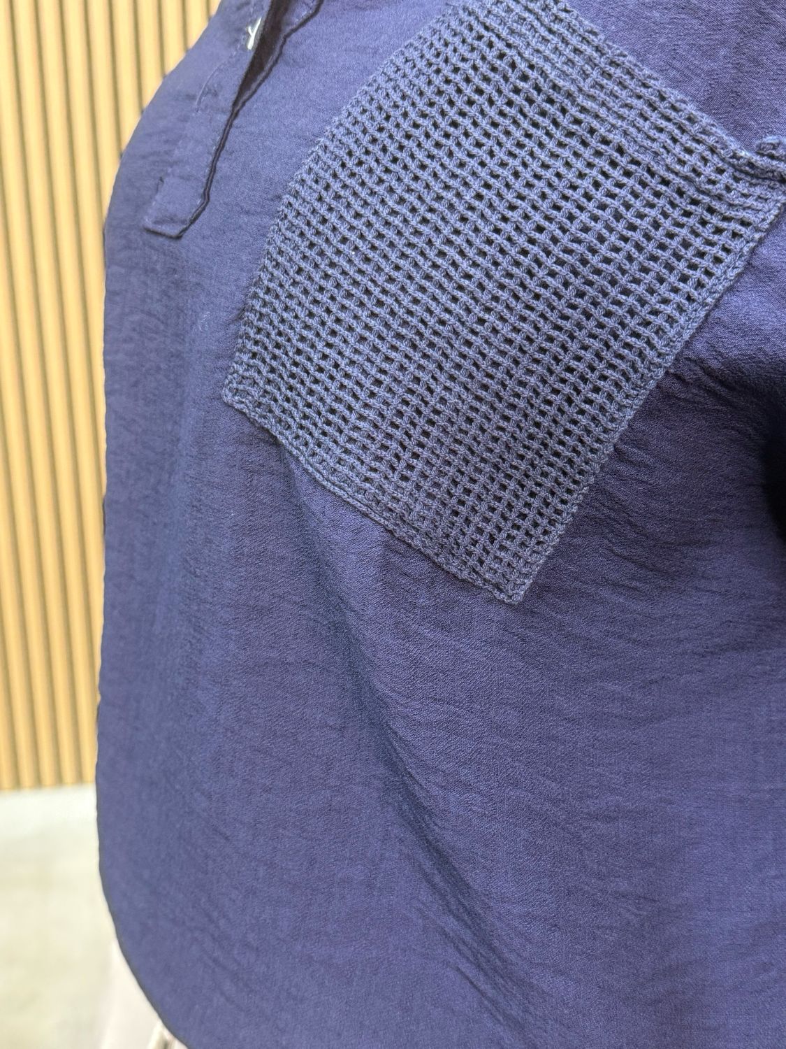 Ava Smock Shirt Navy