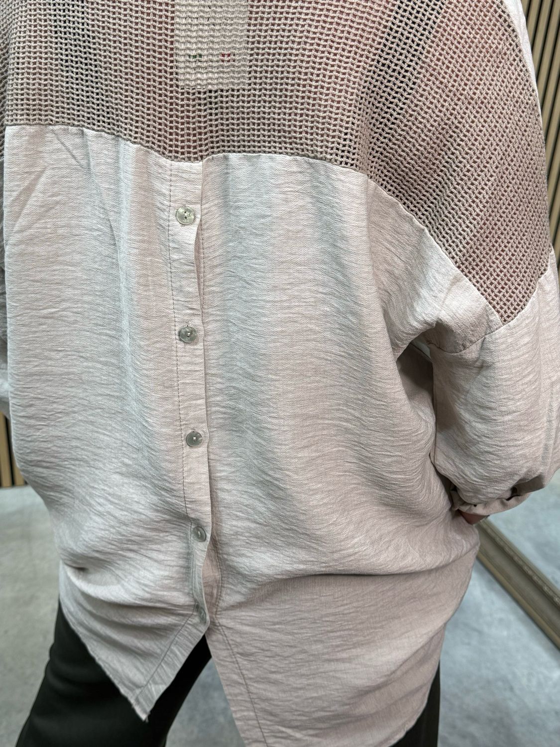 Ava Smock Shirt Taupe