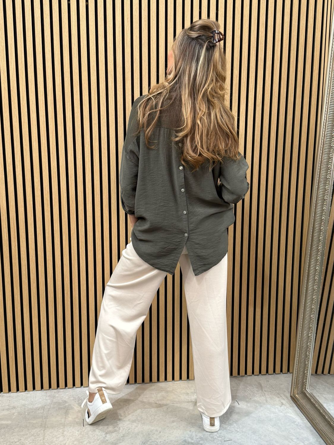 Ava Smock Shirt Khaki