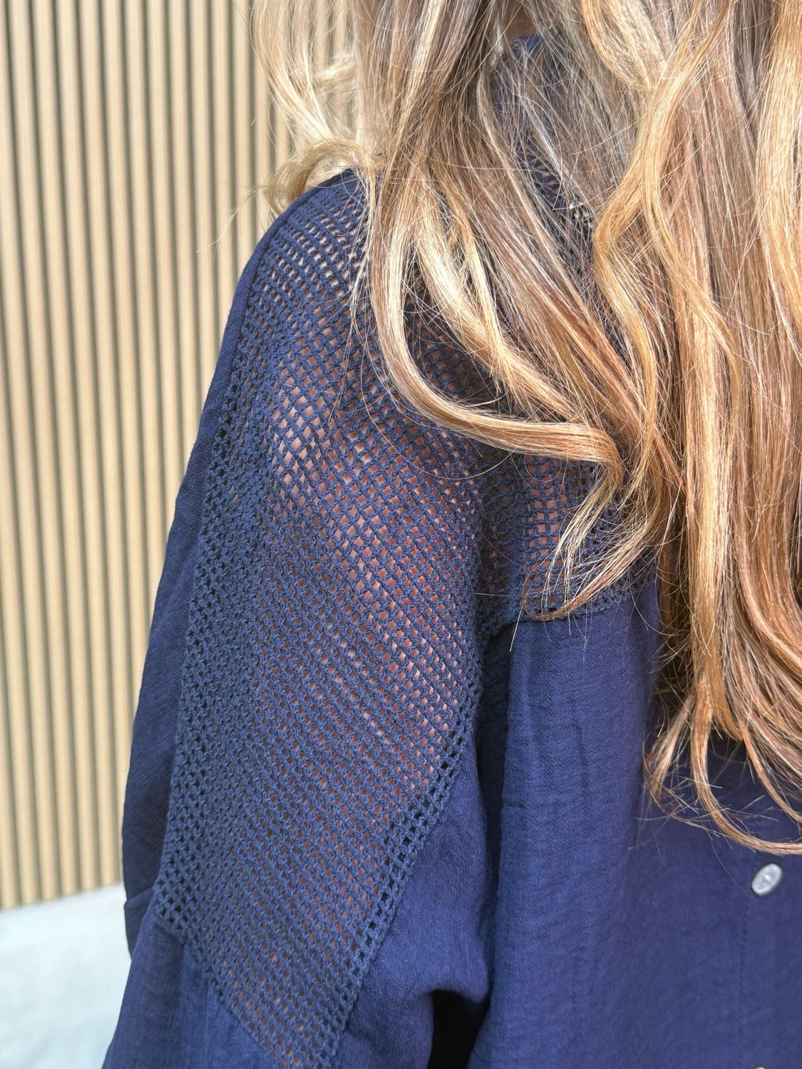Ava Smock Shirt Navy