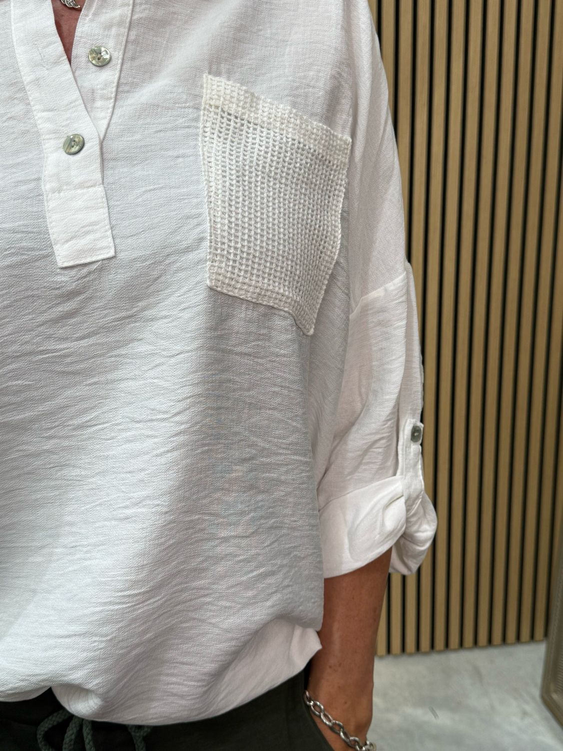 Ava Smock Shirt White