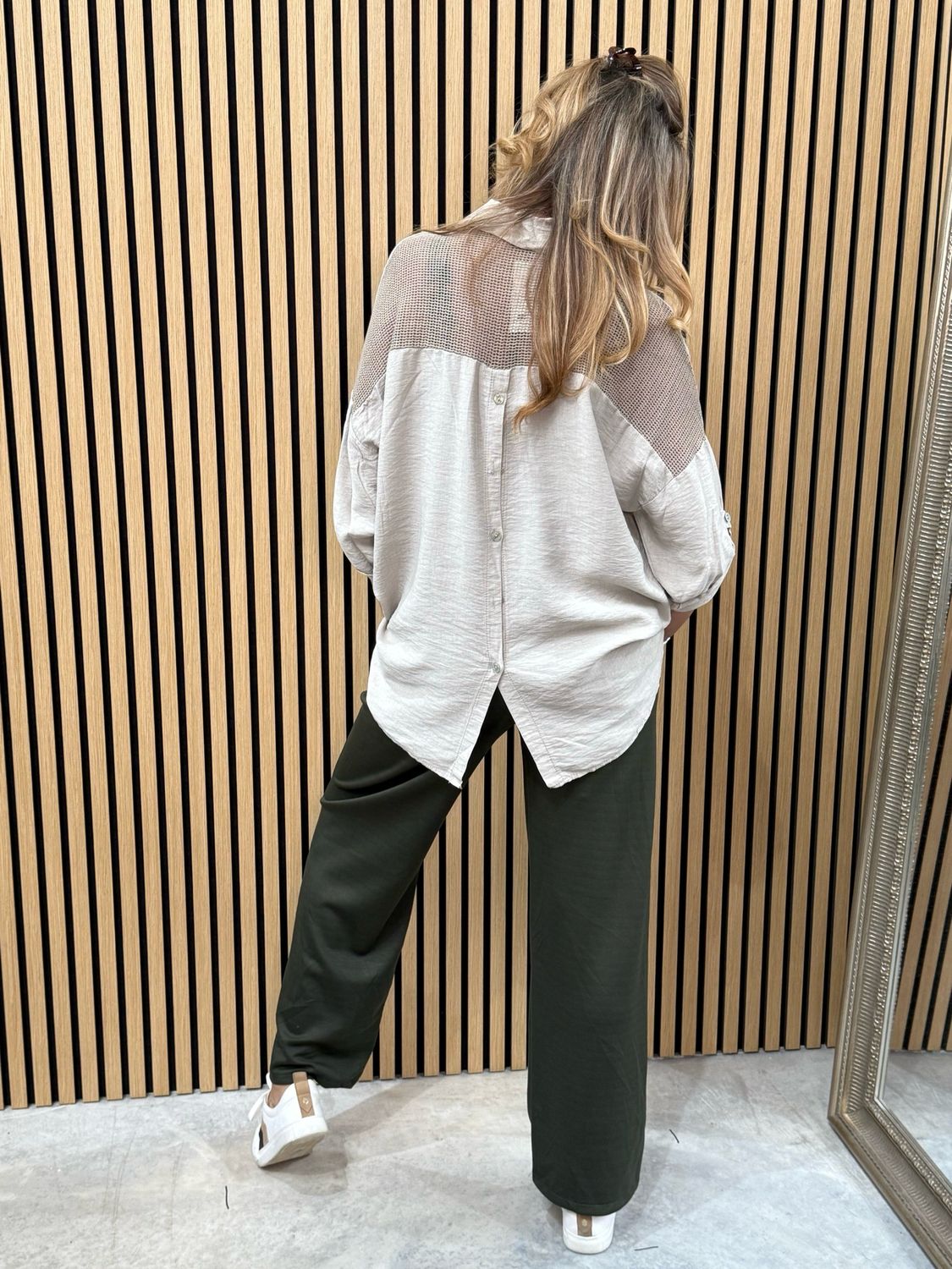 Ava Smock Shirt Taupe