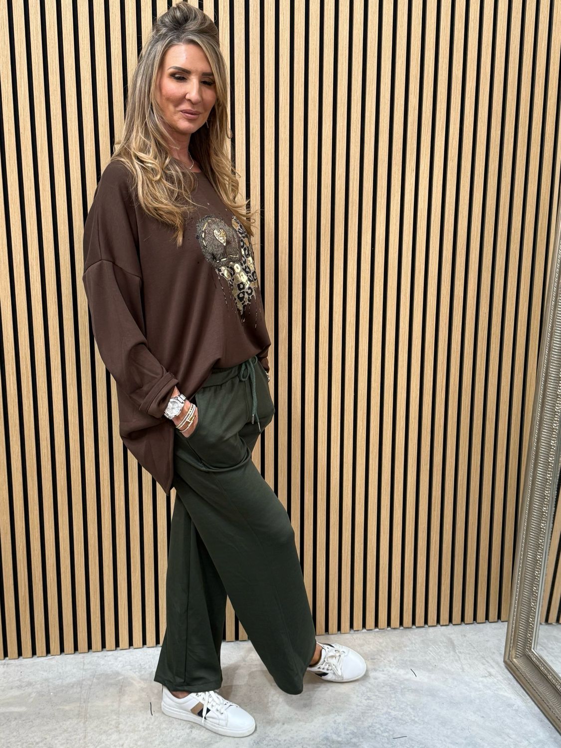 Luna Luxe Lounge Trousers Khaki