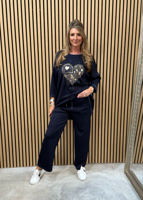 Luna Luxe Lounge Trousers Navy