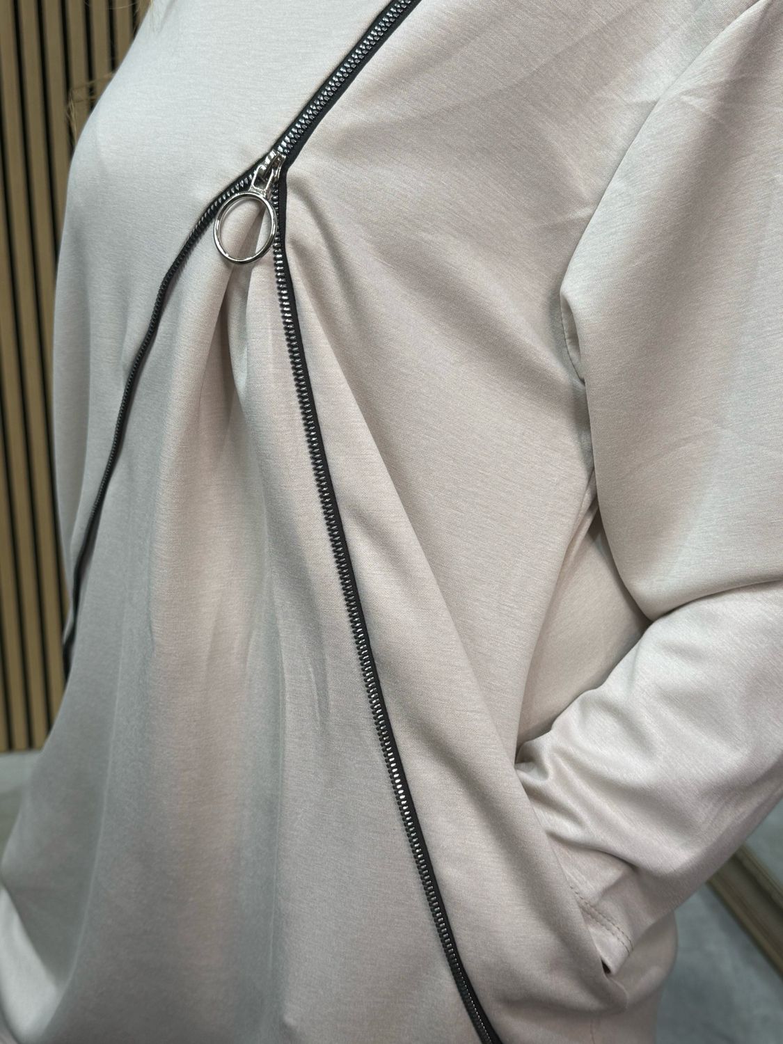 Zira Zip Jumper Beige