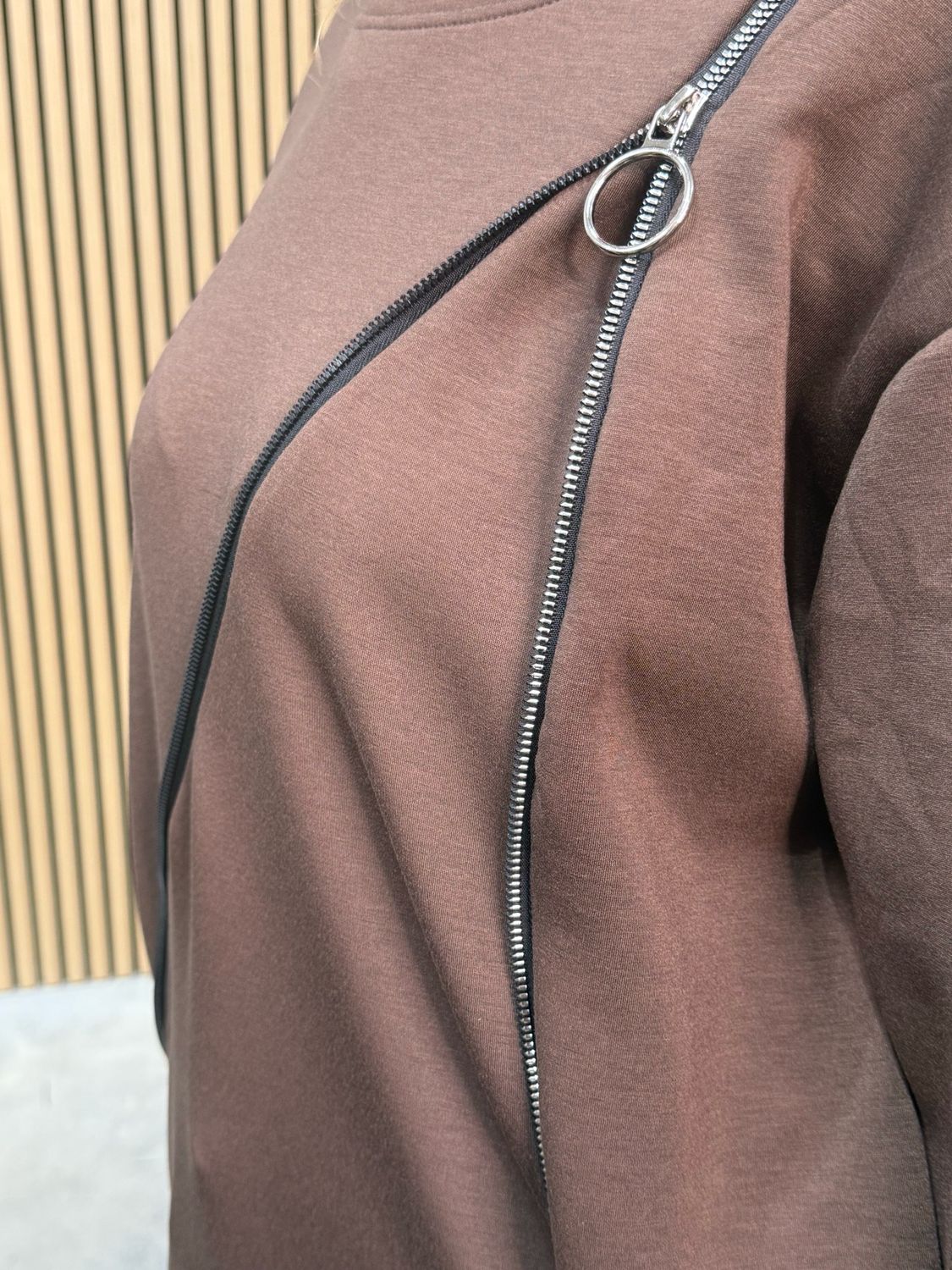Zira Zip Jumper Chocolate