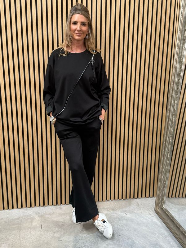 Zira Zip Jumper Black
