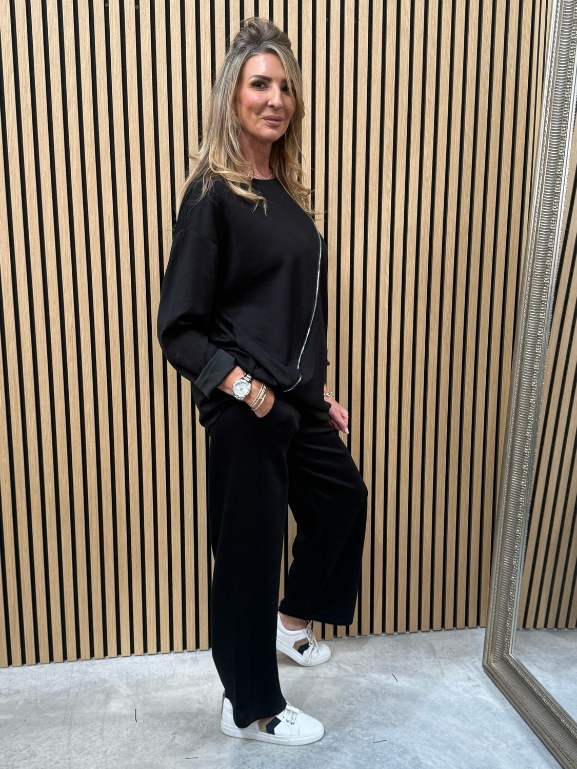 Zira Zip Jumper Black