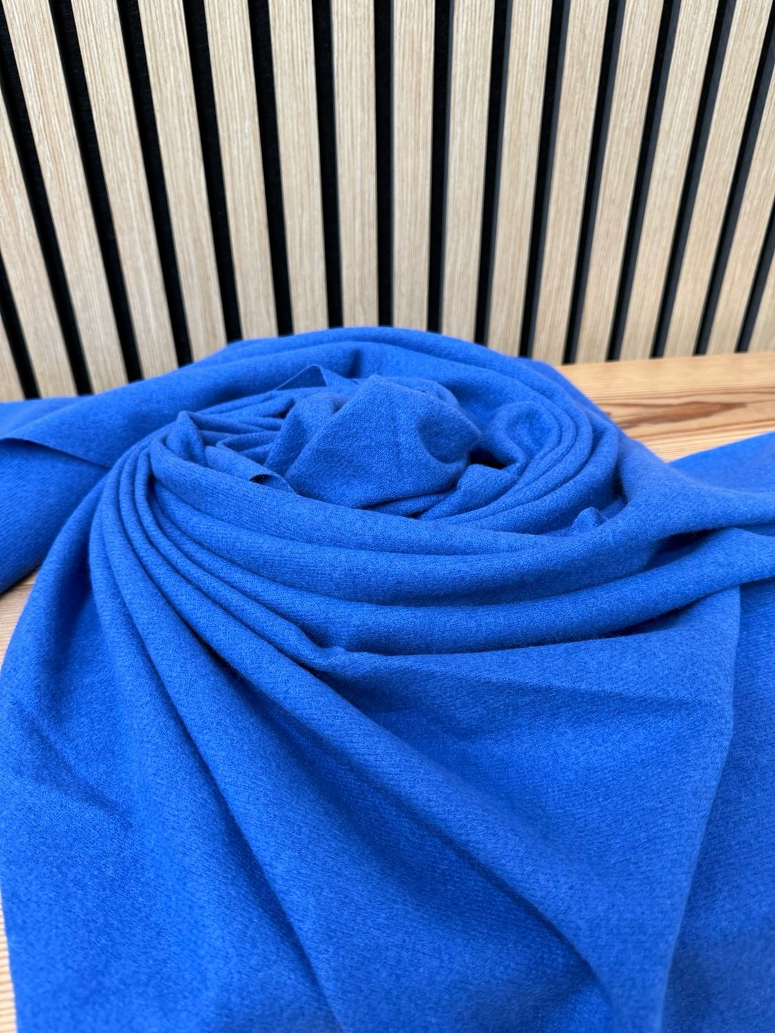 Classic Blue Fringed Scarf